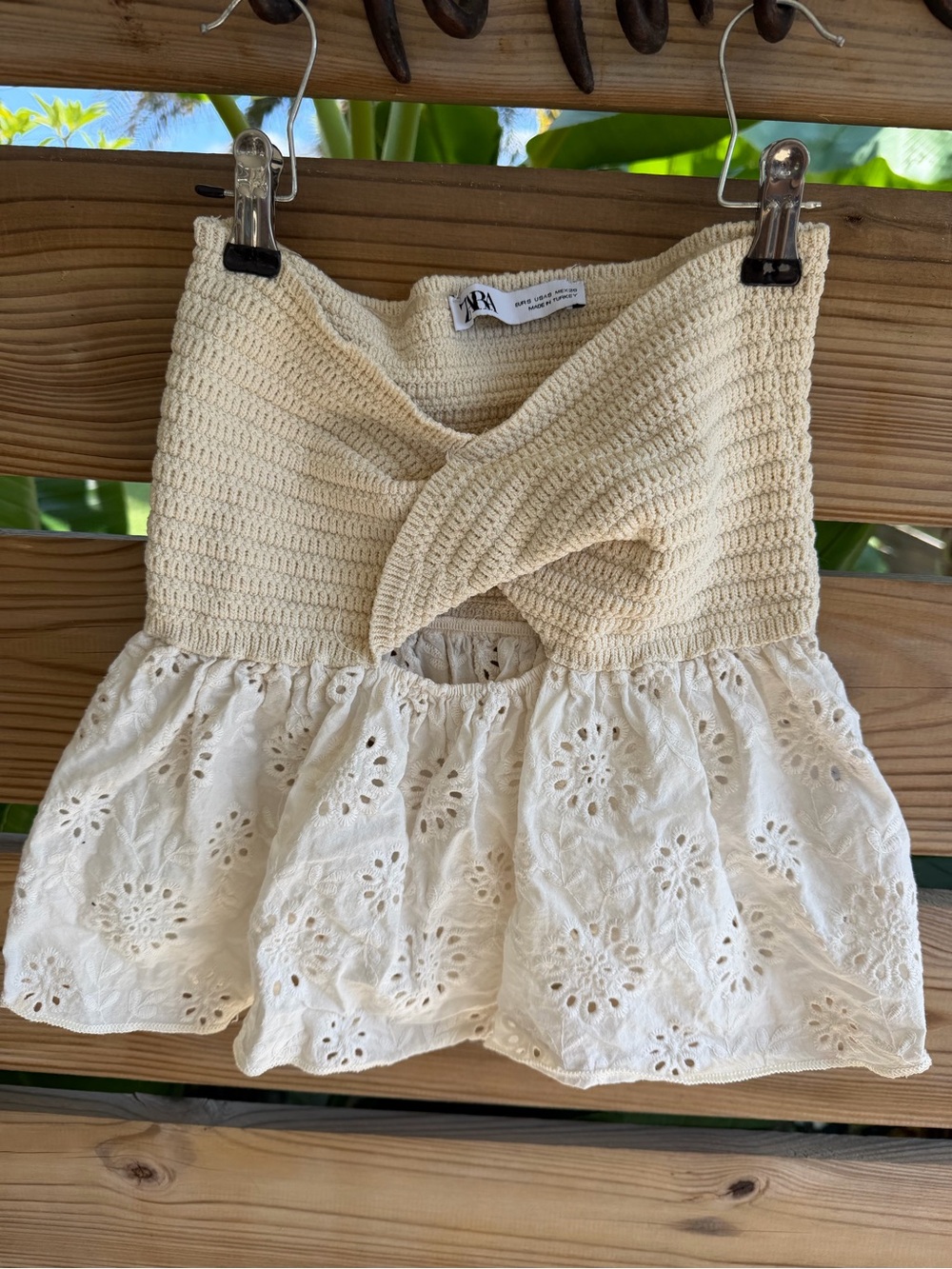 Zara Cream Crochet top